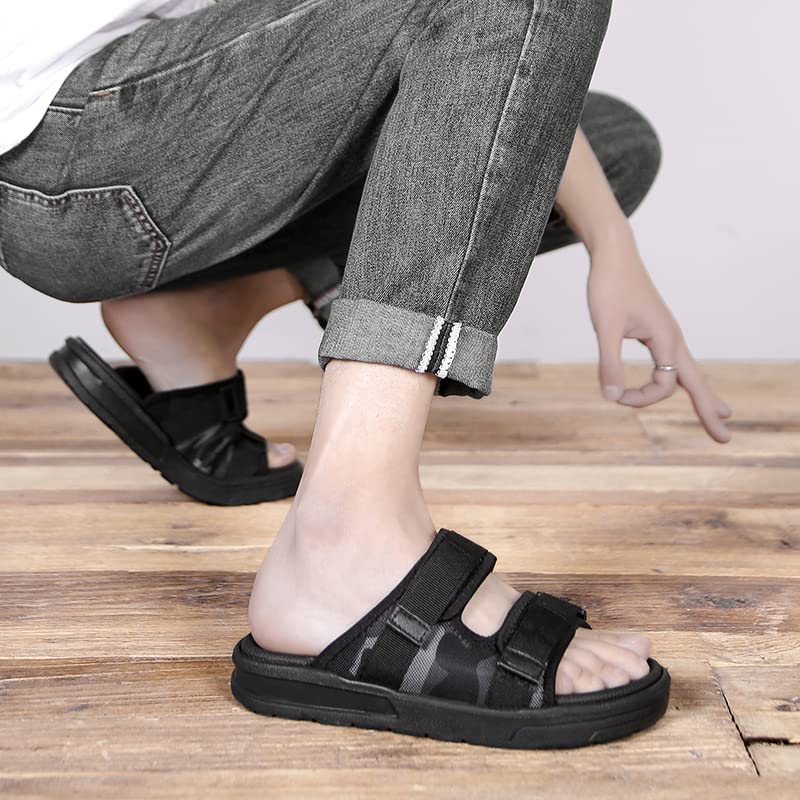 Eliogn Fashion Hook and Loop Slide Sandals for Men and Women Width Adjustable Comfortable Non-Slip Sports Sandals Suitable for Indoor and Outdoor Sandals4