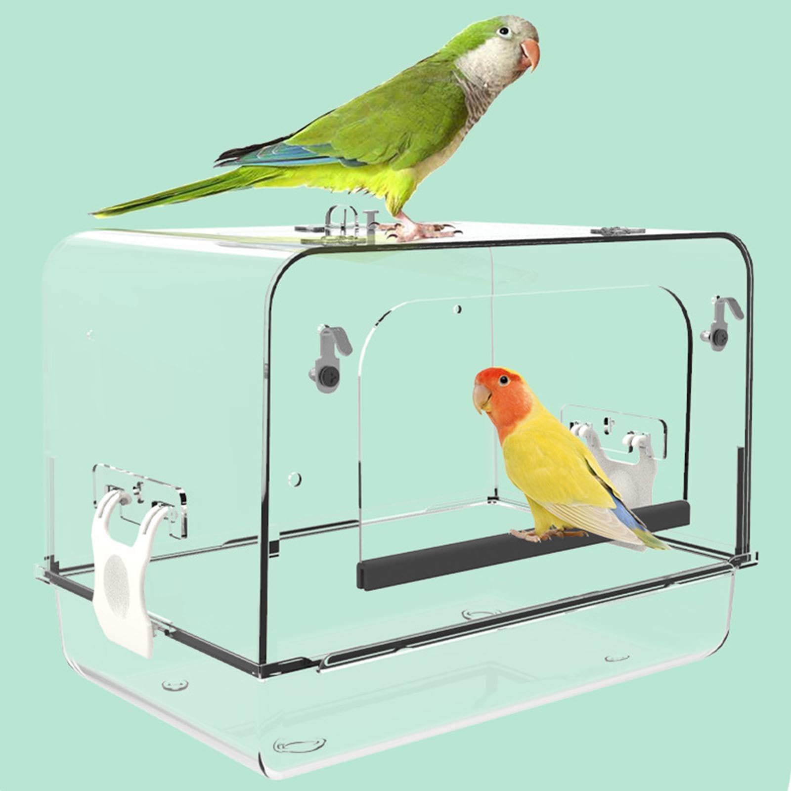 Vasca da Bagno per Uccelli, Vasca da Bagno per Pappagalli, Piccoli Uccelli, Parrocchetti, Parrocchetti in Acrilico, Canarini, Box Doccia per Pappagall, Chiaro