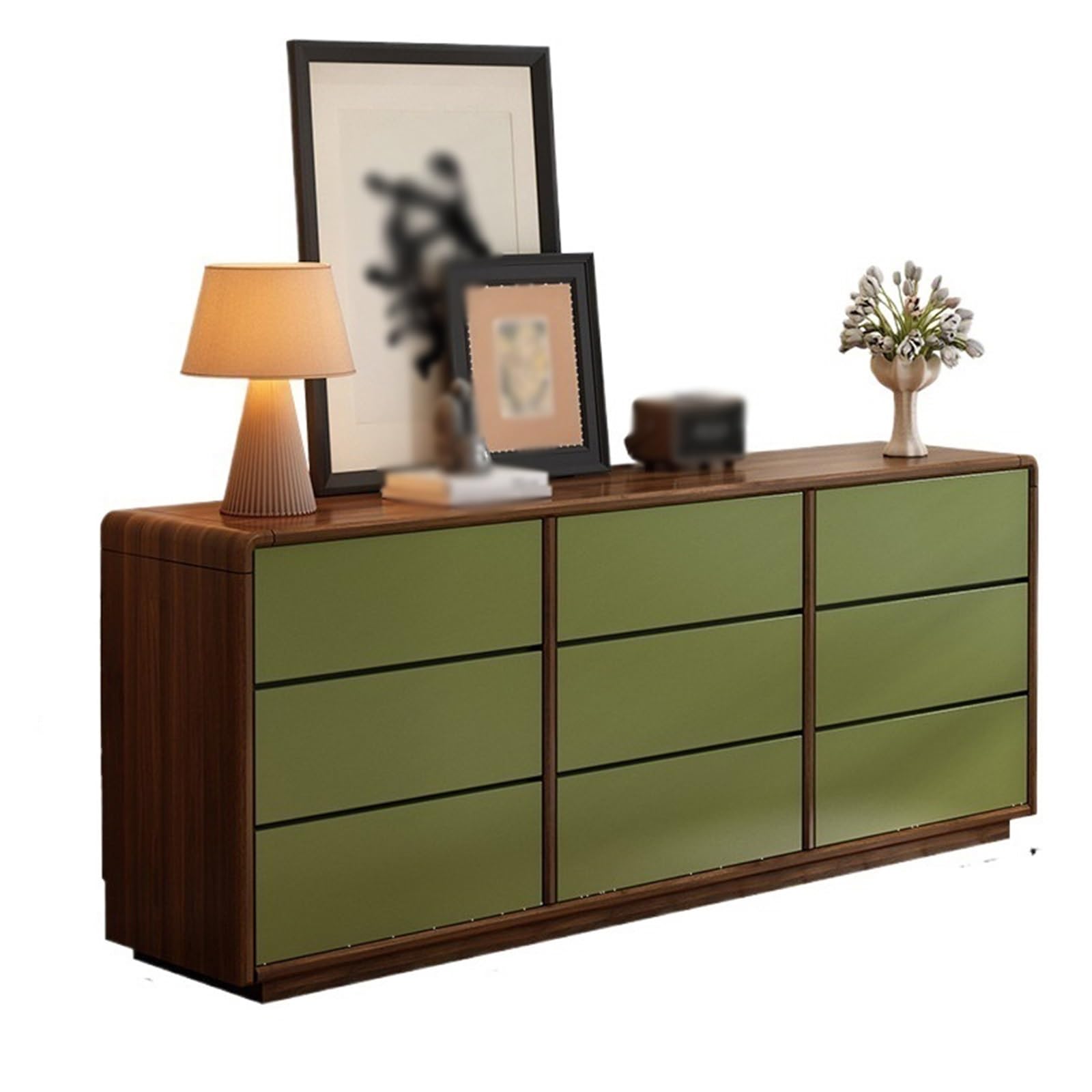 Dh2yjnbf3 Bedroom Retro Wooden Drawer Cabinet 9-Drawer Dressers Bedroom Storage For Closet, Hallway Storage Organizer(Medium)