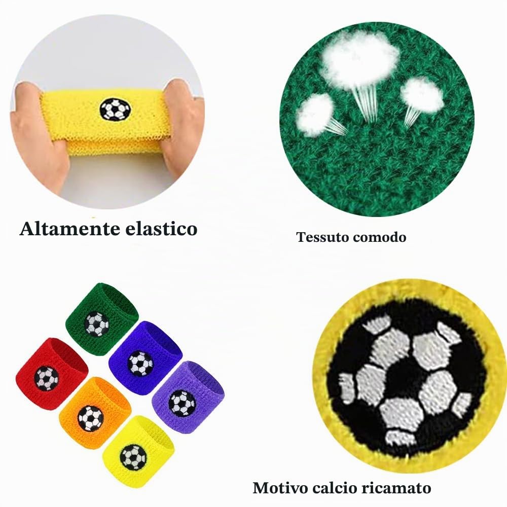 12 Pezzi Fischietti Sportivi e 6 Paia di Polsini | Set di Polsino Sportivo Fischietti Calcio per Bambini di Calcio/Partite e Altri Sport All'aria Aperta