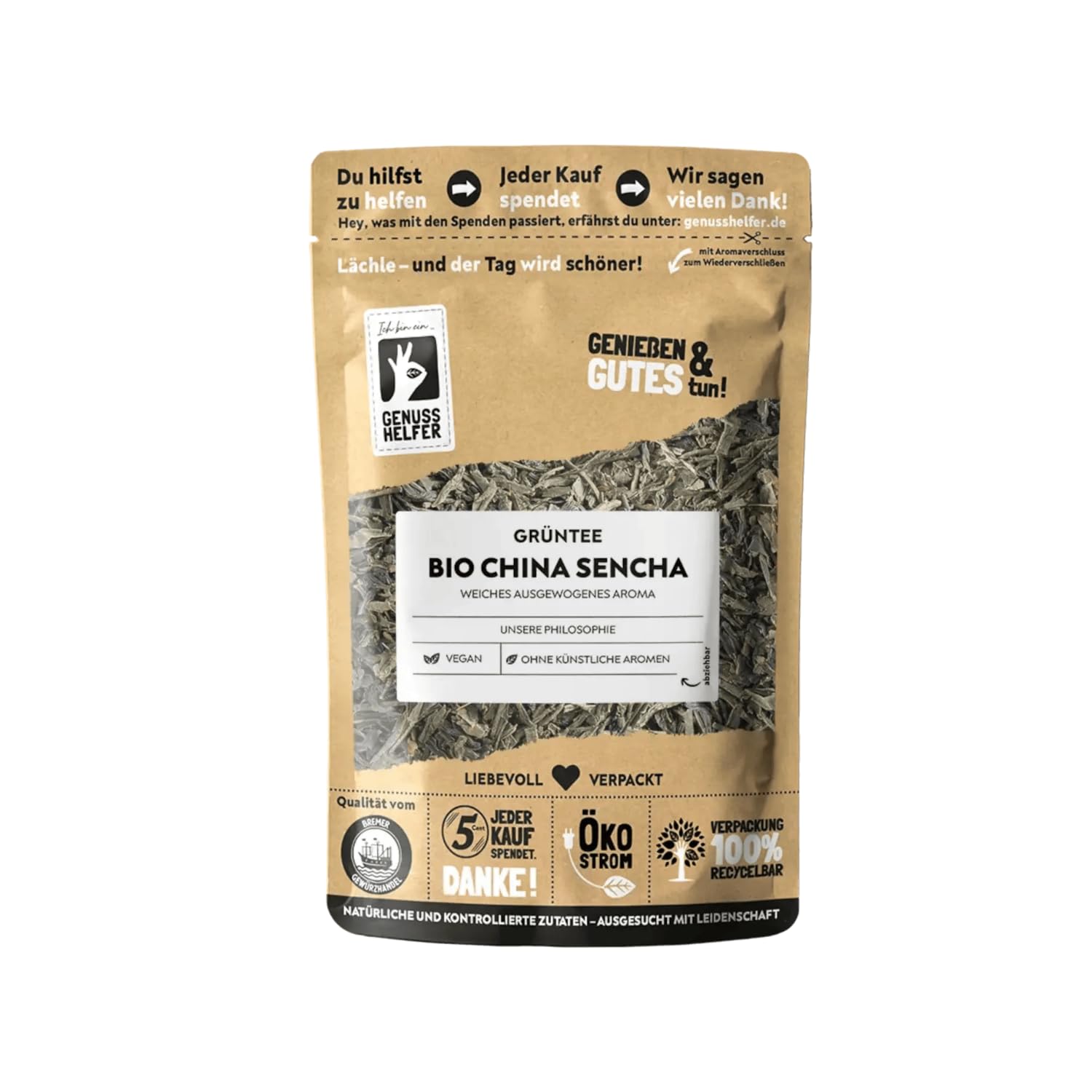 Bremer Gewürzhandel China Sencha BIO, lose, Grüner Tee mit mildem, ausgewogenem Geschmack, 10 x 100g