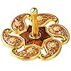 Matashi Hand Painted Spinning Dreidel Holiday Ornaments Pewter Elegant Jewish Decor Hanging Decoration for Family or Personal Use Gold Plated Vintage Design Embellished Crystals Judaica