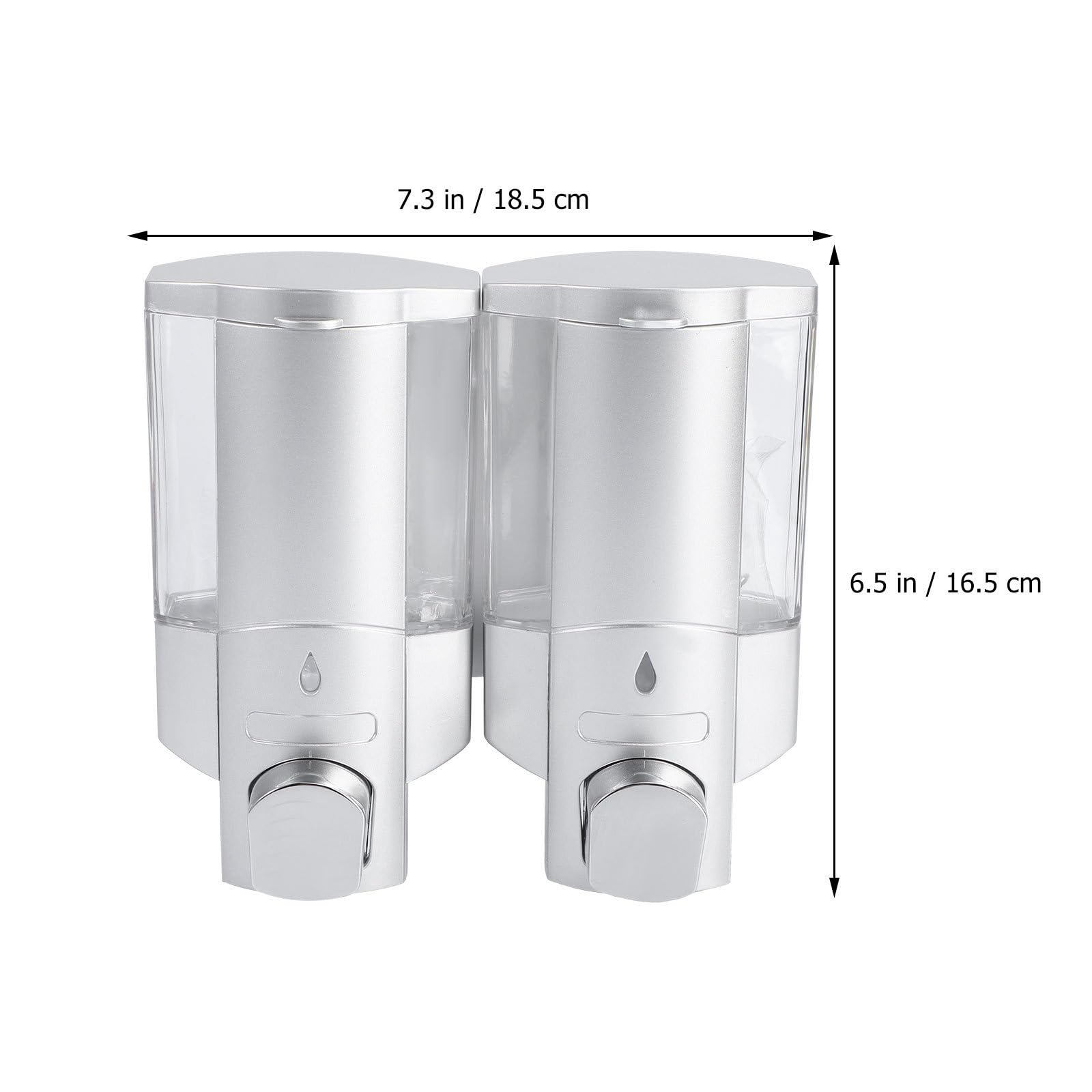 Dispensador Doble Cabezal de Plástico Abs de Jabón Líquido de 300ml y Botón Antideslizante Fácil de Instalar Pared para Ducha y Baño
