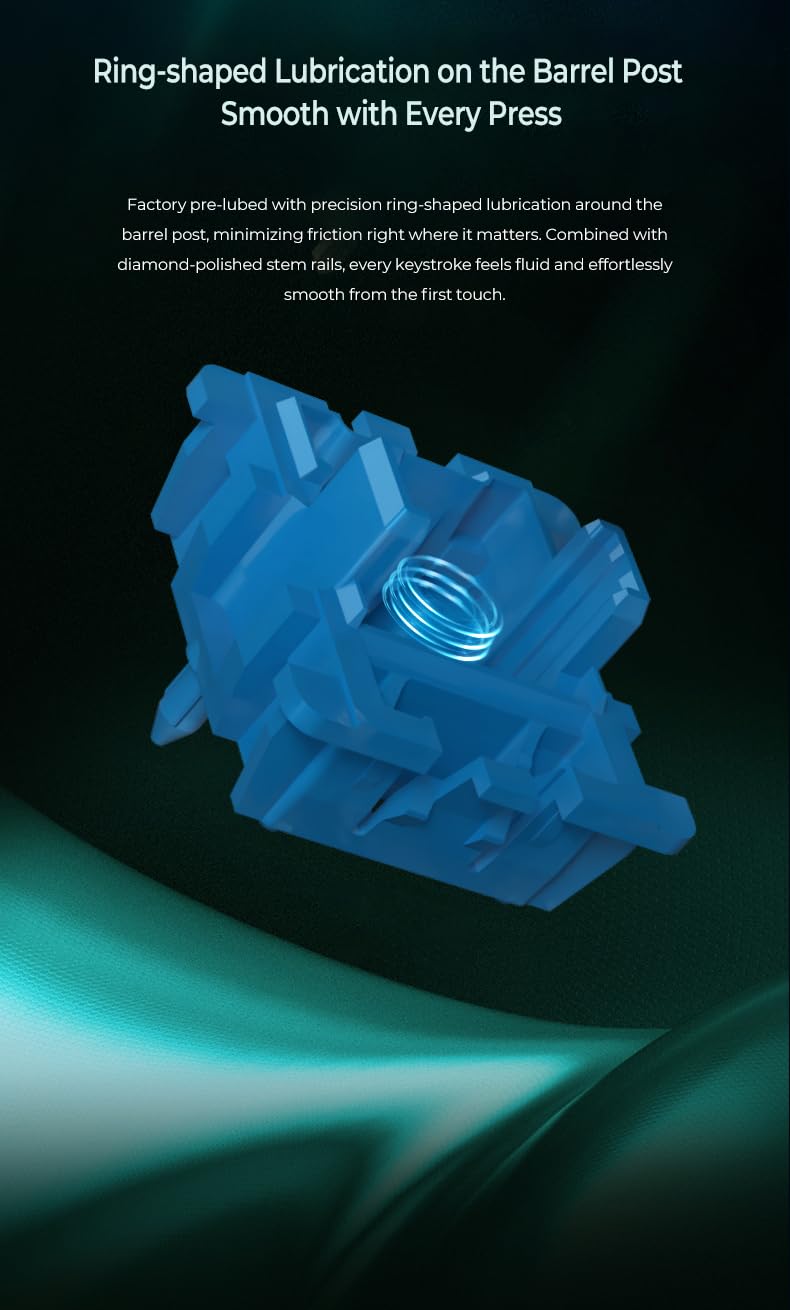 KPREPUBLIC Cherry MX - Interruttore Aurora per luce del nord, 45 g, interruttore lineare per tastiera meccanica, lubrificato in fabbrica, 50 m, 3,7 mm (Cherry MX Northern Light Switch x90)