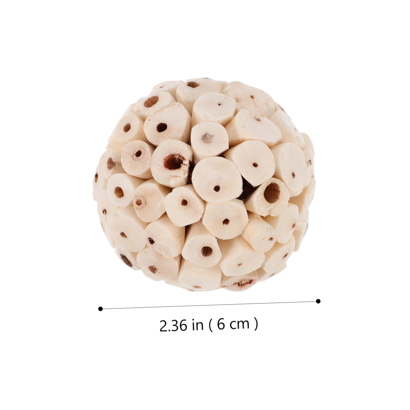 ibasenice Lot de 6 Boules à Mâcher en Bois Naturel pour Perruches et Inséparables, Jouets pour Réduire L'ennui et Soins Dentaires, pour Grignoter et Explorer la Nourriture