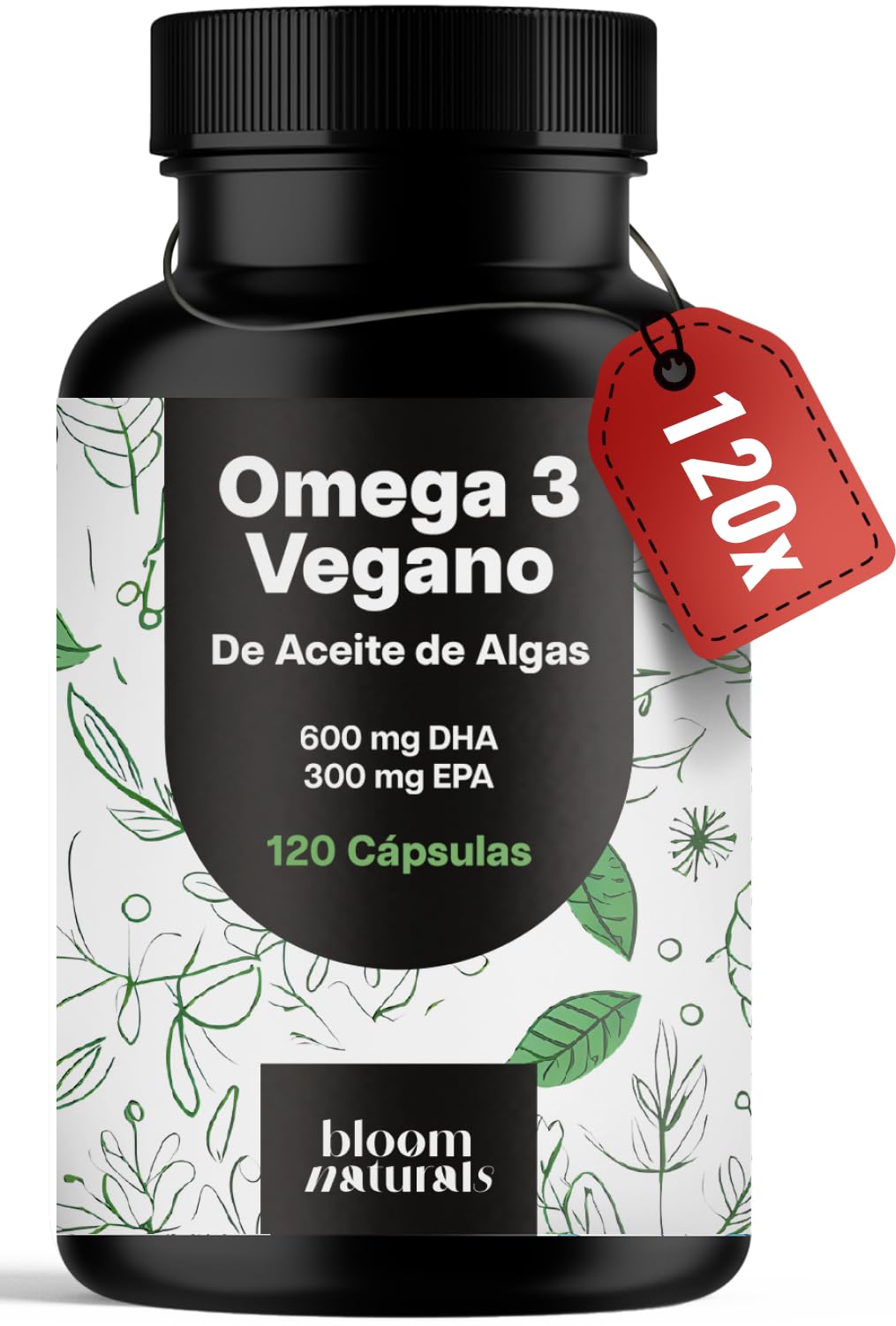 Omega 3 Capsulas – 120 cápsulas – 2000 mg por día – 600 mg EPA, 300 mg DHA