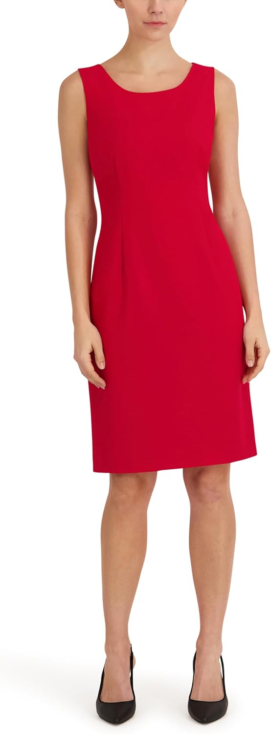 Le Suit Women's Long Coat & Basic Sheath Dress