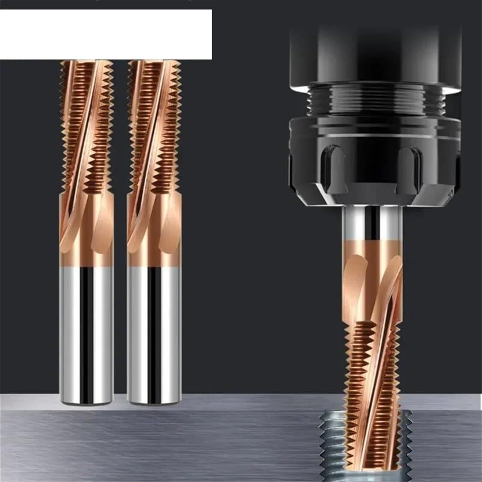 Tornio, Tornio, Fresa Per Filettare A Dente Pieno In Metallo Duro Rivestito In Alluminio, per la lavorazione CNC fai-da-te della pietra de(4-40-UNC-2D)
