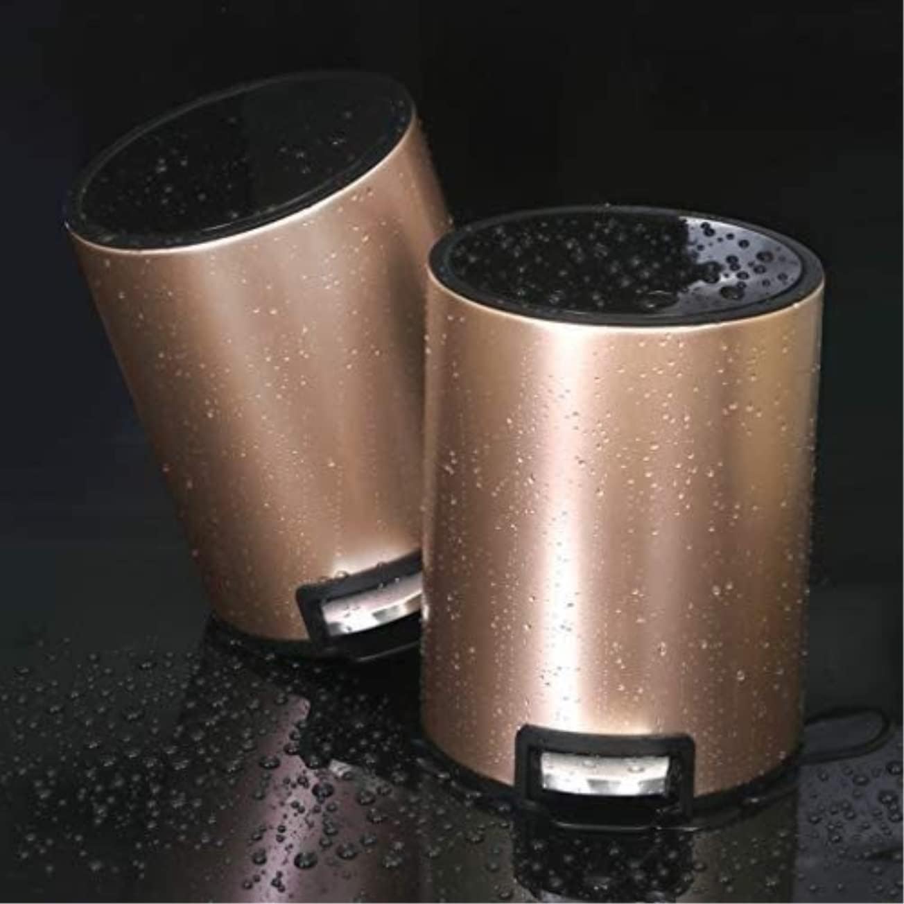 ごみ箱 ラウンド金属ごみ箱寝室用ステップごみ箱くずかごごみ容器ビン浴室 ゴミ箱(R,27.5*37CM)