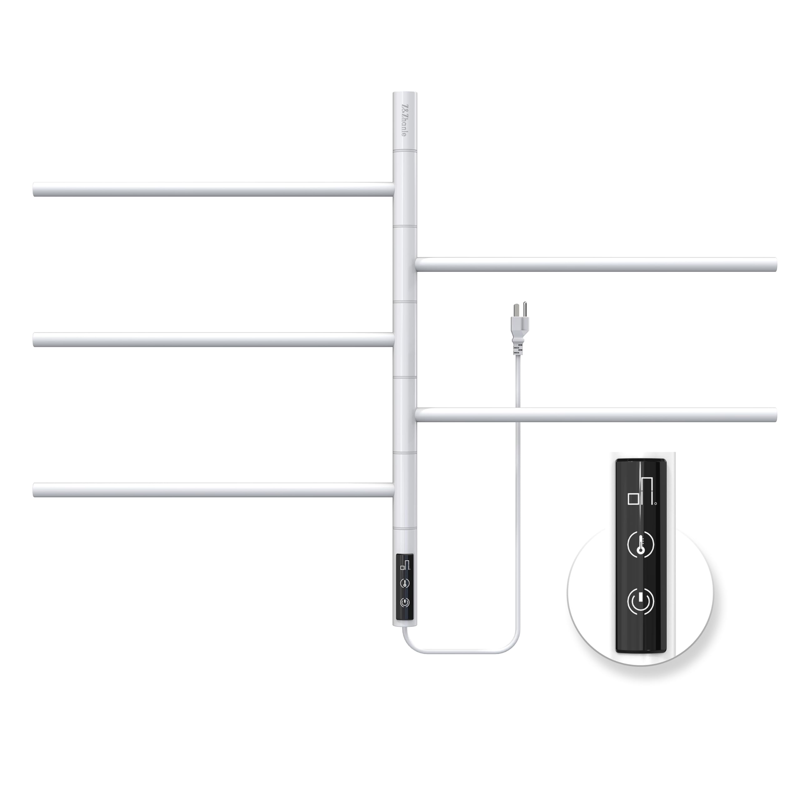 Z&Zhanle Heated Towel Racks for Bathroom - Warmers Rotating Electric Warmer with Built - in Timer, Hard-Wired/Plug-in,Whitek (White)