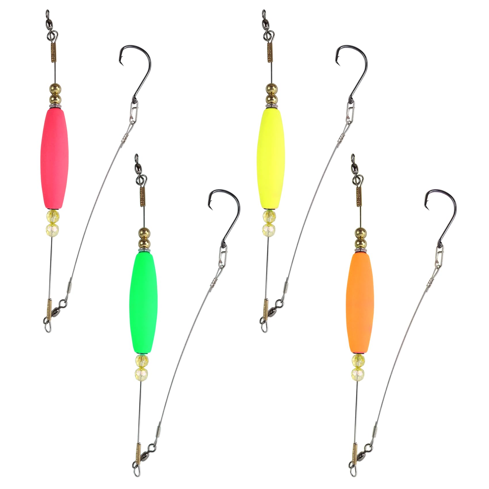 Popping Cork Float Rattle Rig, Catfish Float Rigs with Circle Hooks Fishing Bobbers Popping Corks 4PCS