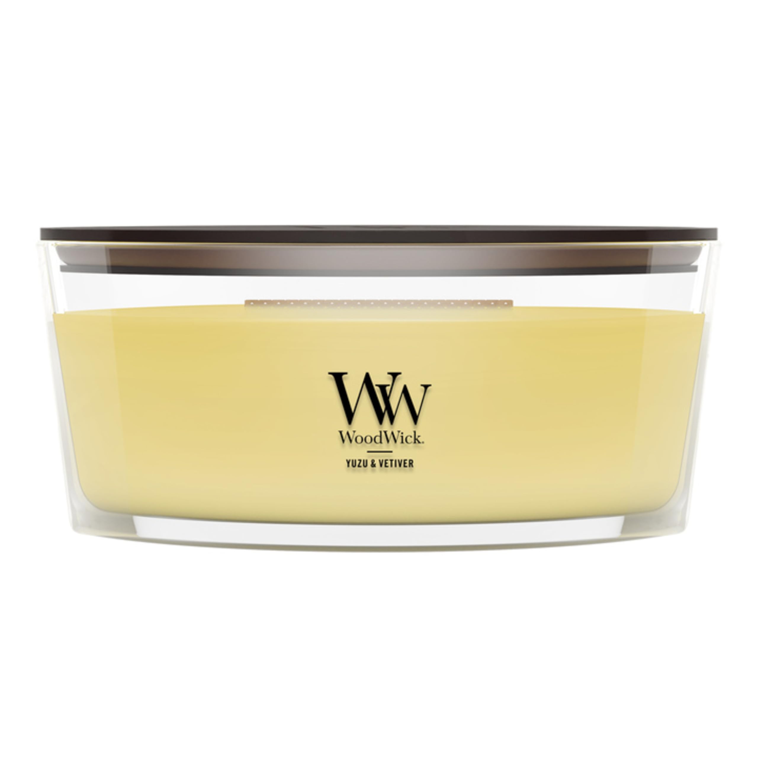 WoodWick Yuzu &amp; Vetiver Scented Candle, Crackling Wick, 16oz