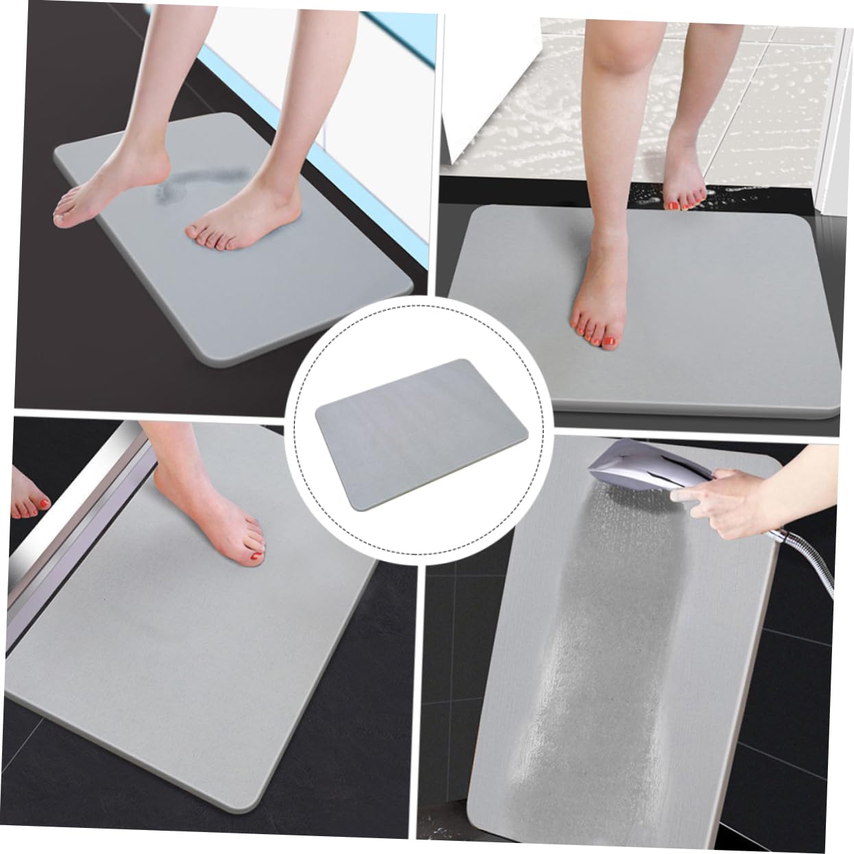 Tapis de Sol Antidérapant Absorbant pour Salle de Bain en Diatomée