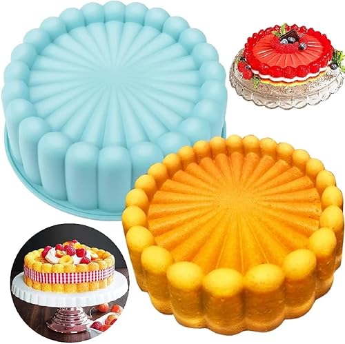 Miniatura 8 de Enfudid Molde de silicona para tartas Charlotte, moldes redondos de 7.7 pulgadas, moldes redondos reutilizables para tartas de queso y tartas de