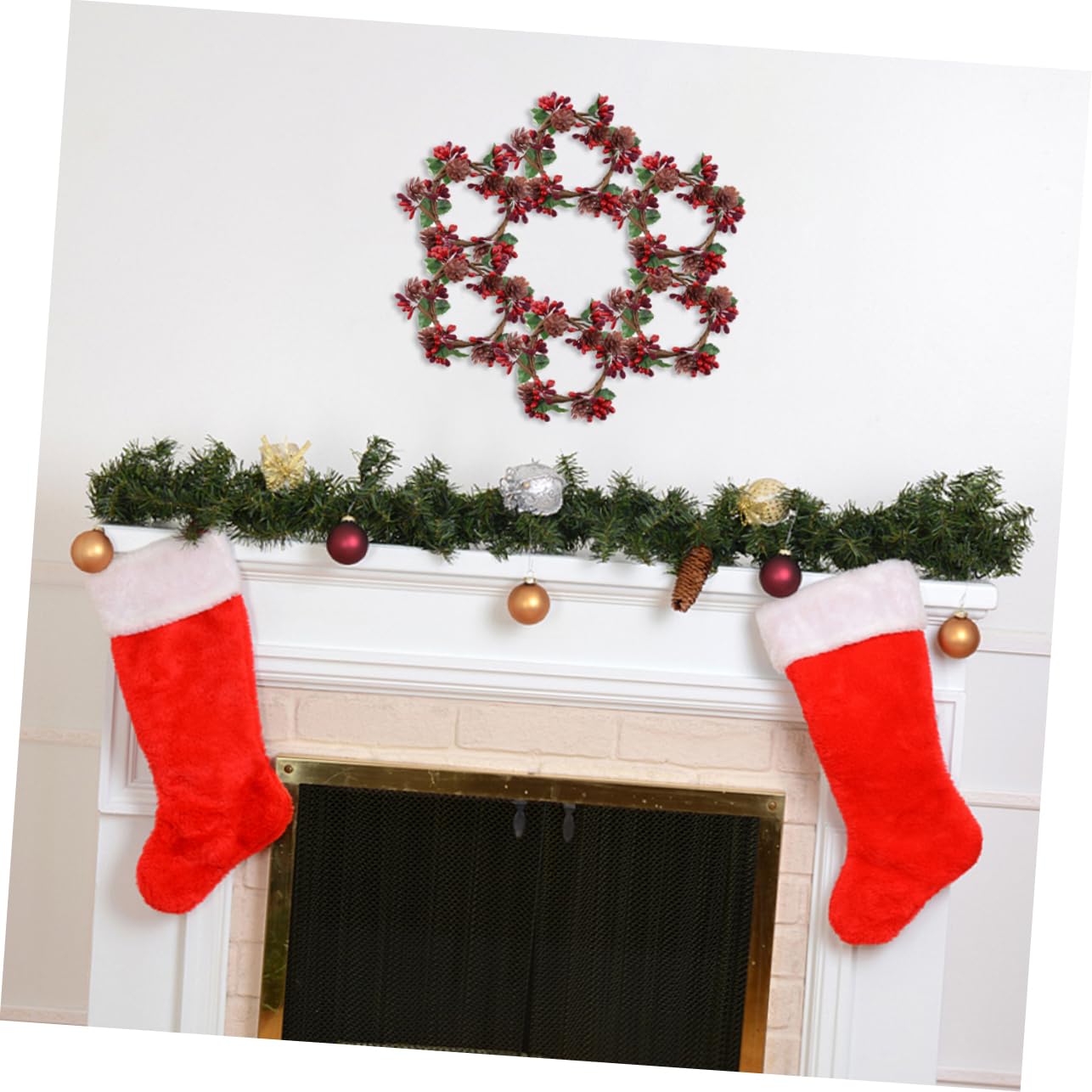 PRETYZOOM 10 STK Kranz Weihnachtskerzenkränze Ringe Weihnachtsgirlande Weihnachtskerzenständer Weihnachtsschmuck Stumpenkerze Weihnachtliche Mittelstücke Für Tische Kerzenringe Stoff