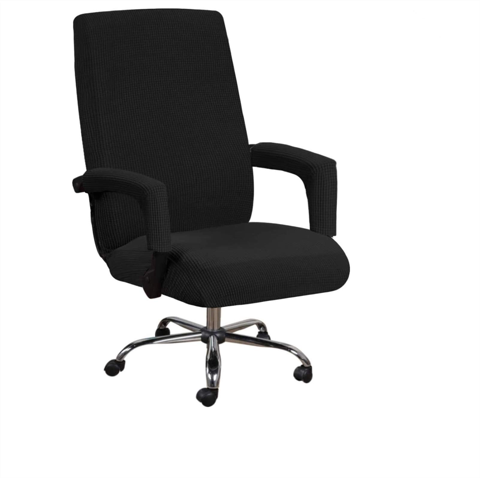 Housse élastique de chaise tournante contre les taches de bureau avec accoudoirs