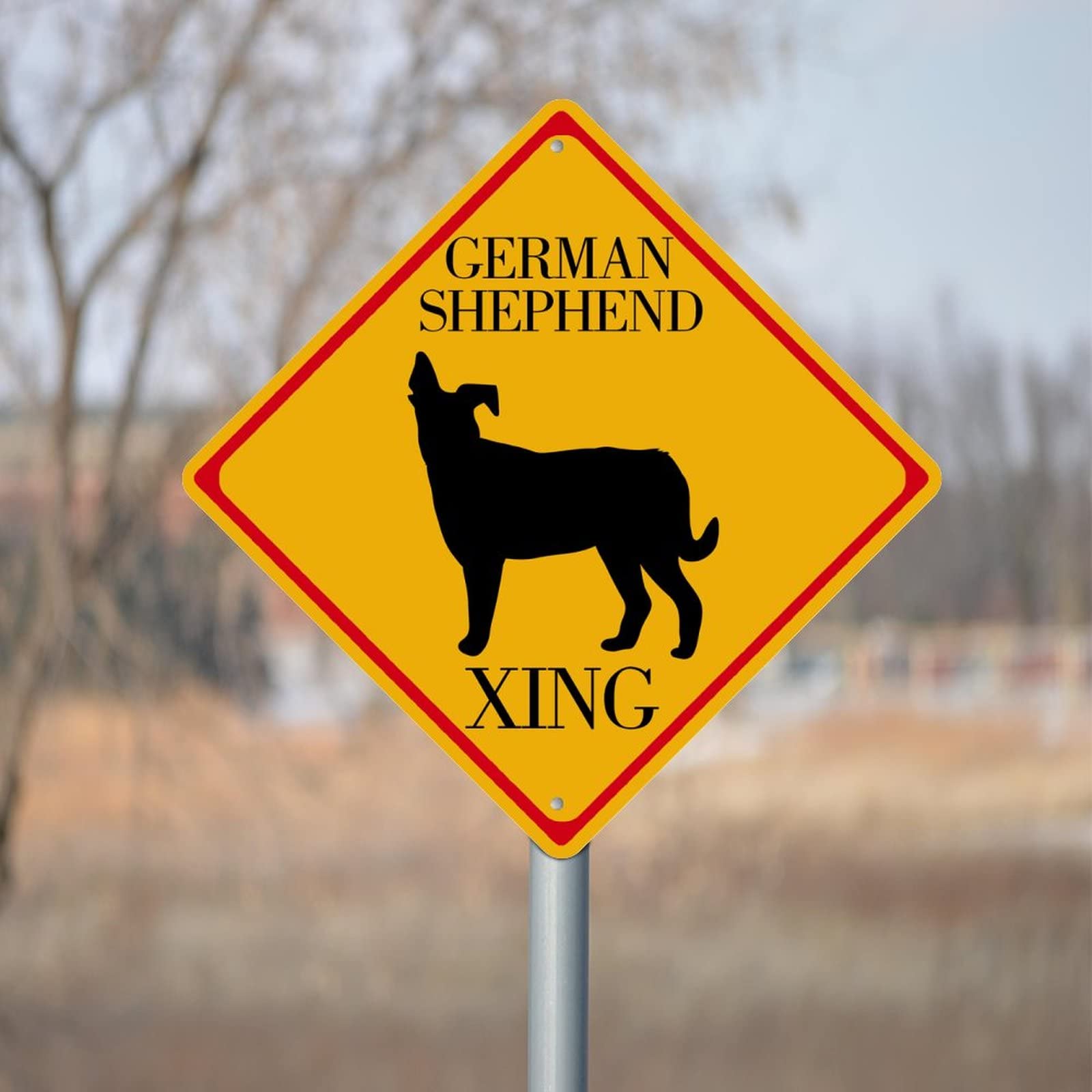 Labrador Crossing Schild, Aluminium, Schwarz Auf Orange – Lustiges Warnschild Für Garten, Tür, Wand