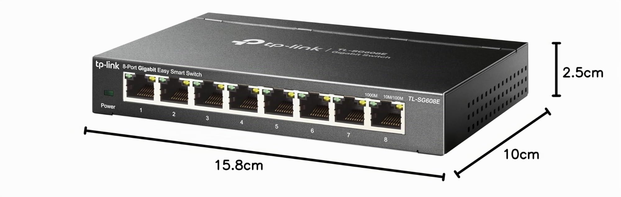 TP-Link TL-SG608E - Conmutador Ethernet Gigabit Gigabit (8 Puertos, Gigabit Hub RJ45, Switch Manageable, Ideal para Compartir Conexiones y Redes para pequeñas Empresas y oficinas domésticas