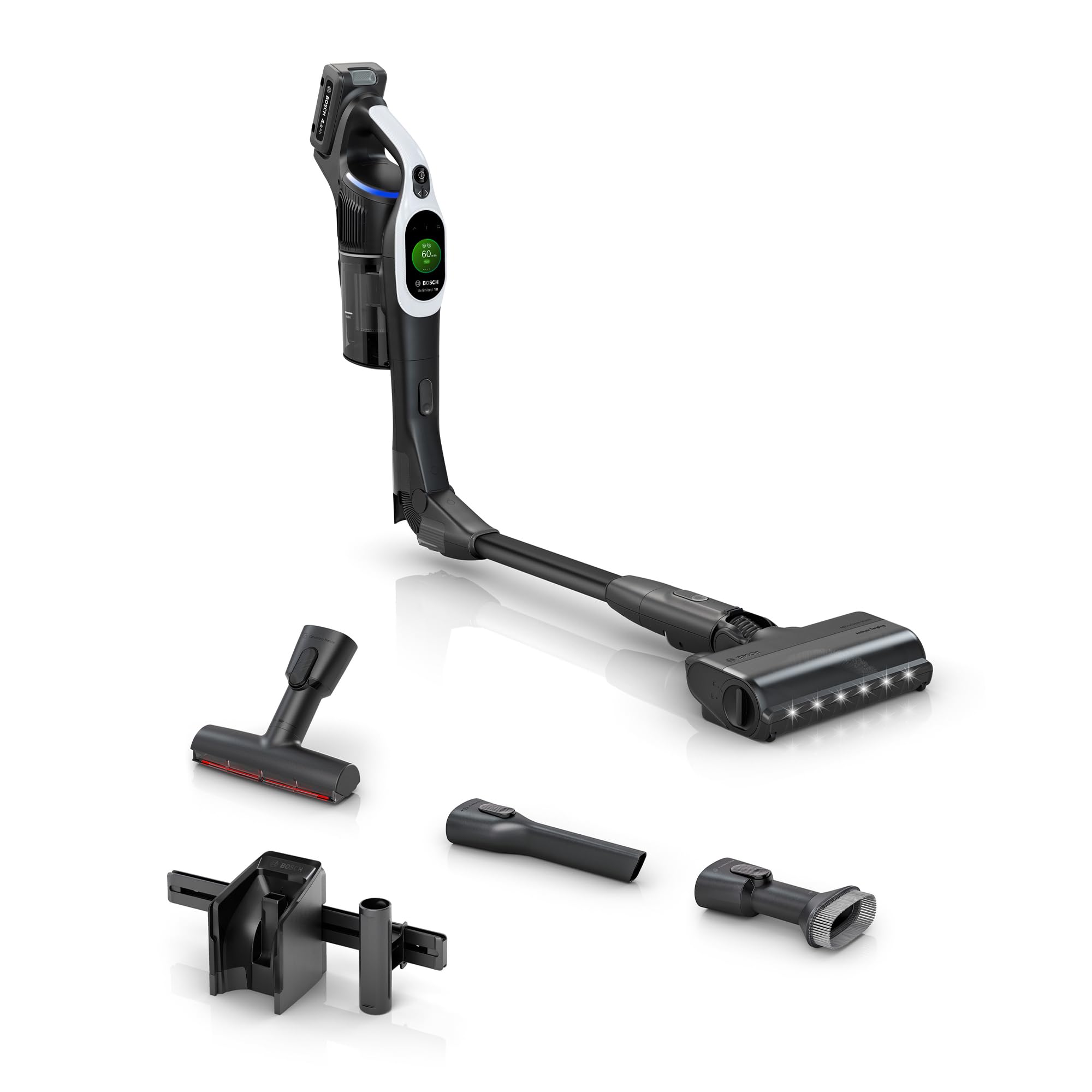 Bosch Unlimited 10 Cordless Vacuum 80min Runtime 90 Bendable Tube 3 Accessories 99 9 Dust Pick-up Dust Compression