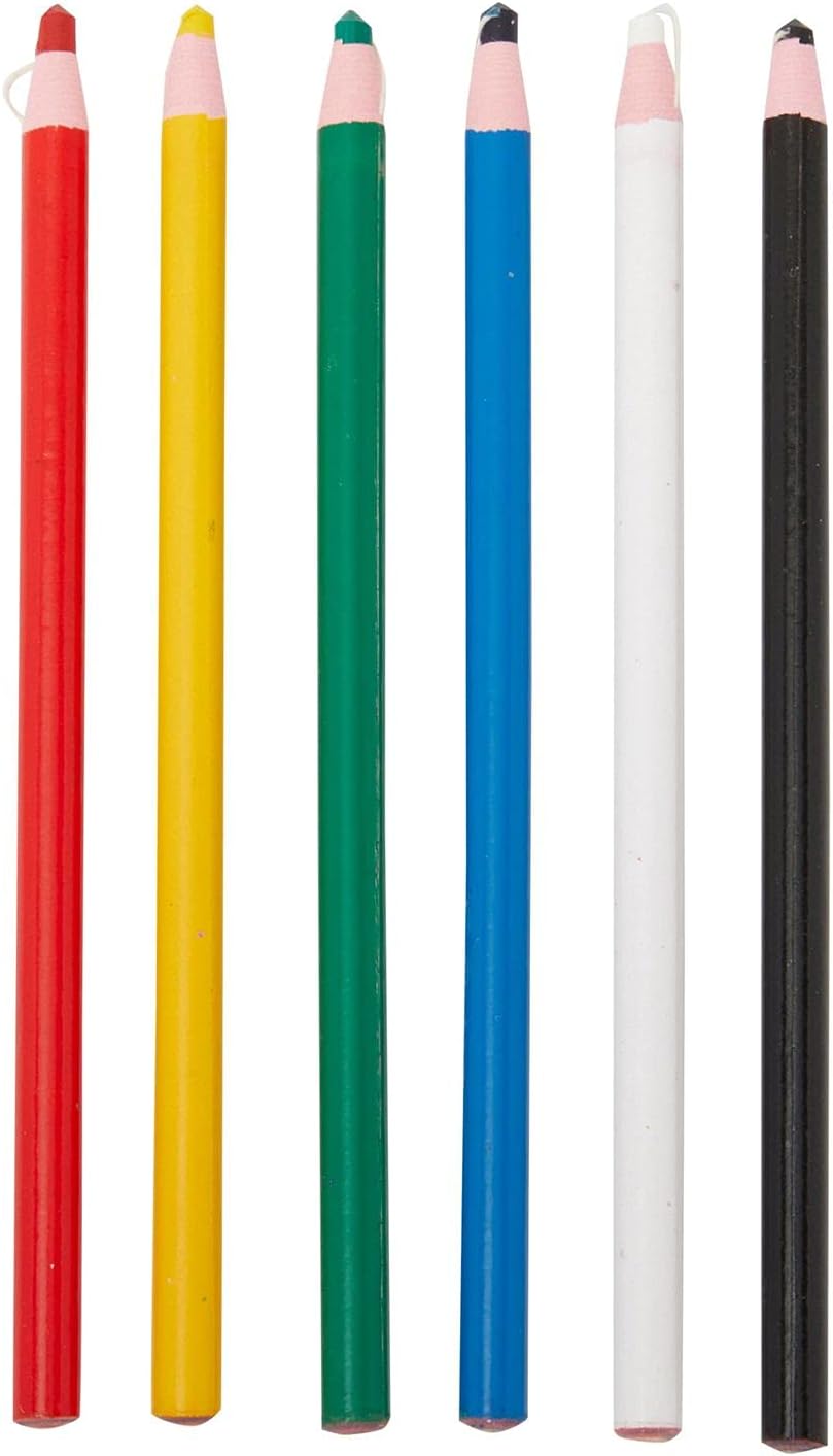 Sewing Marking Pencils, Tailors Chalk for Fabric (6 Colors, 18 Pack)