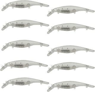 5 PCS lure with 7mm Free Fishing Eyes 29.86g 15cm 5PCS Unpainted Lure Blanks with 7mm Fishing Eyes 29.86g 15cm Crankbait Simulation blank body Clear Hard Baits Trout Salmon Bait Topwater Freshwater Plastic Minnow Lure 5 PCS 7mm