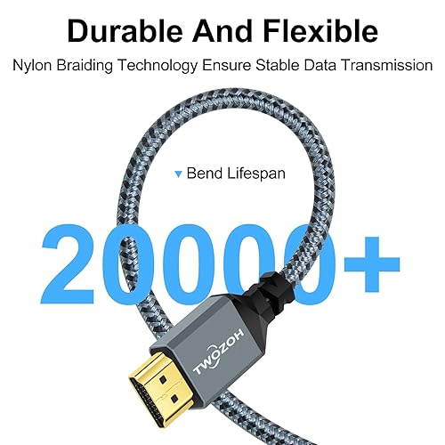Miniatura 2 de Twozoh Cable HDMI a VGA de 15 pies. Aleación de aluminio Shell Nylon Trenzado y chapado en oro Soporte 1080P60HZ