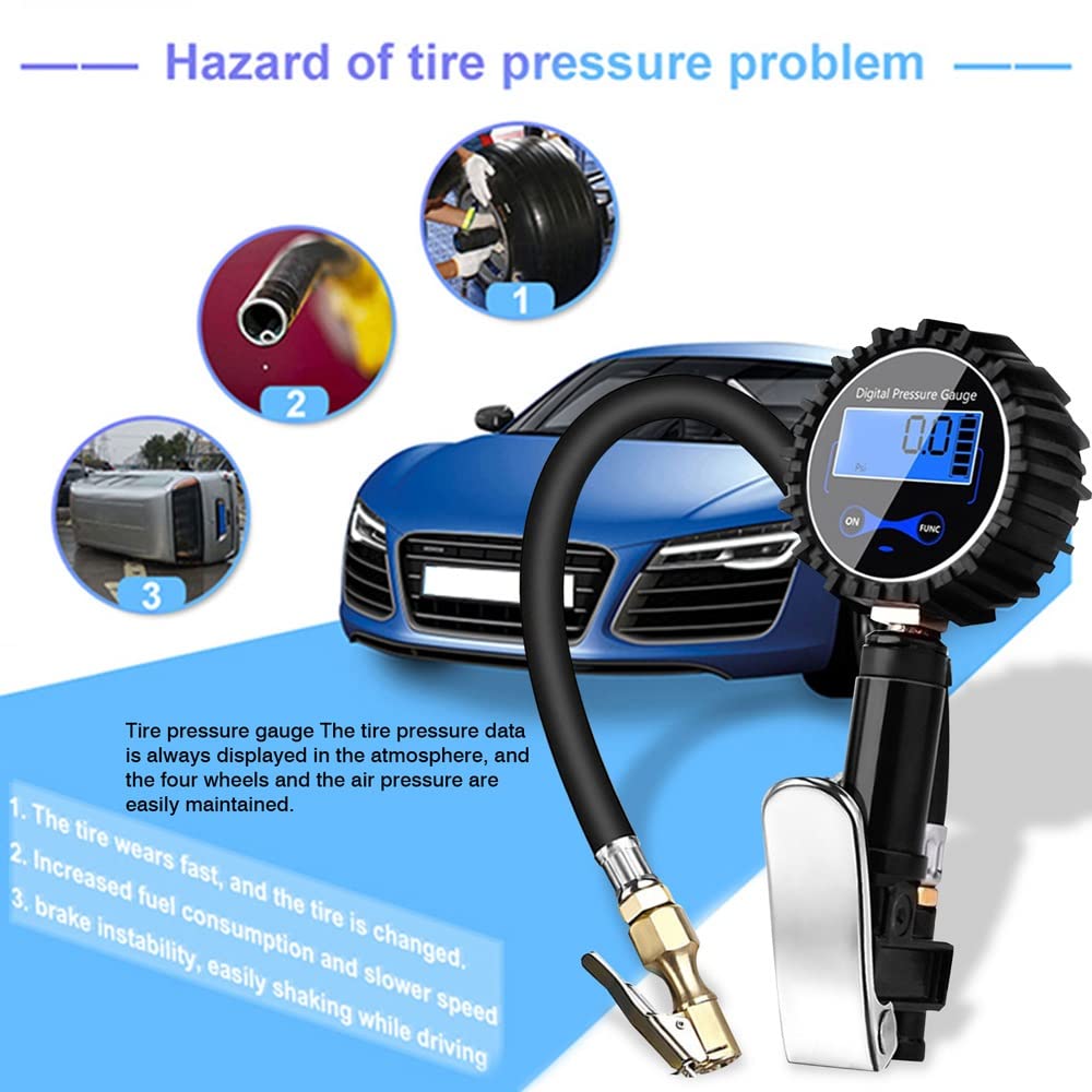 AGAATI Medidor Digital de presión de neumáticos - Precisión Profesional - 200 PSI