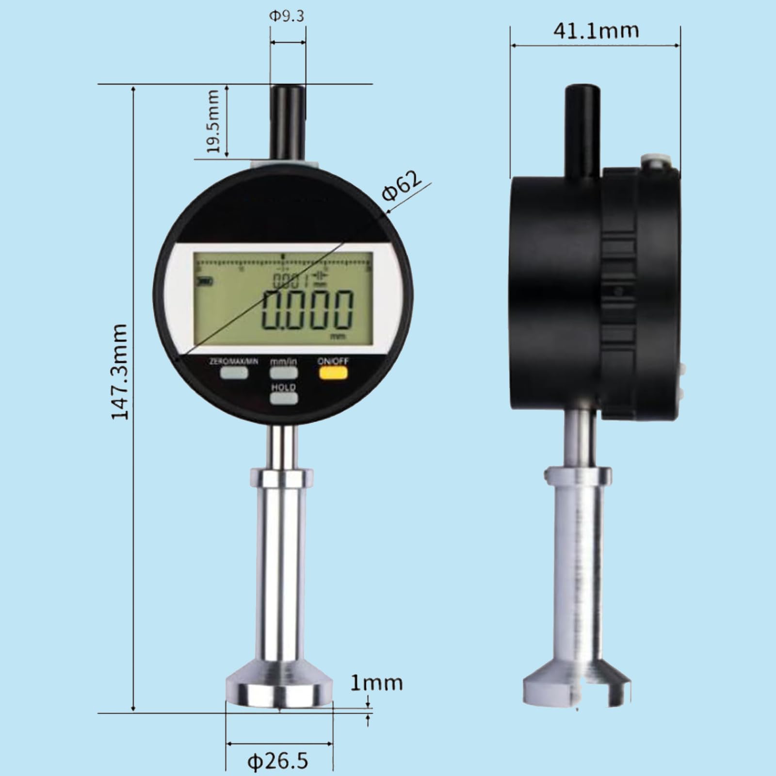 Oberflächen-Rauheitsprüfer, digitales Rauheitsmessgerät 0–6,5 mm, LCD-Display, Messgenauigkeit ± 0,003 mm, metrische und imperiale Einheiten für präzise Oberflächenanalyse