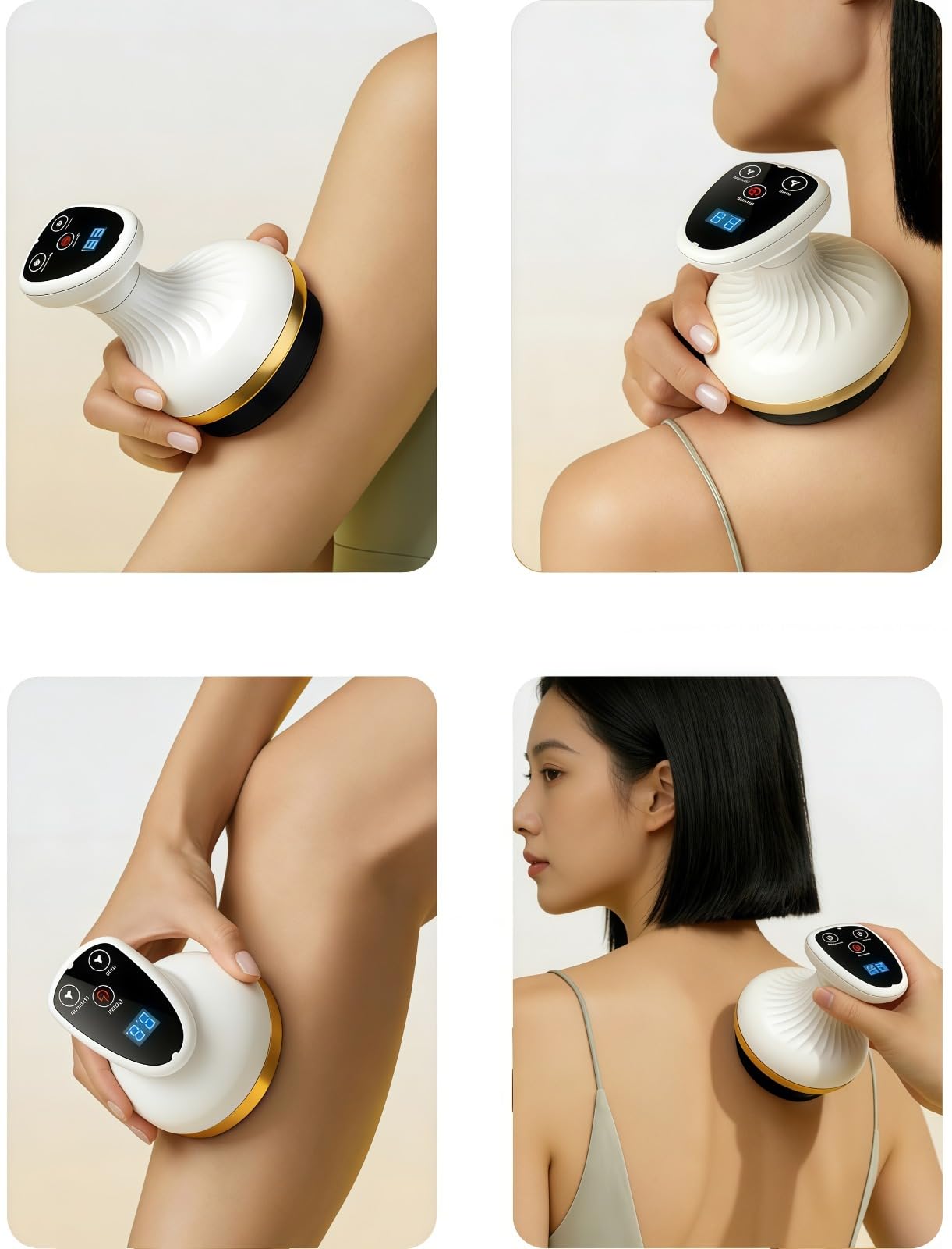 Masajeador Anticelulitis Recargable, Masajeador Pro con Succión y Rodillos para Masaje Corporal, Portátil y Recargable, para Piernas, Glúteos y Abdomen, Uso en Casa