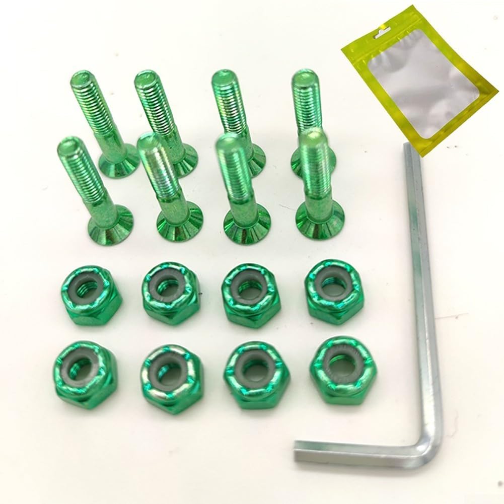 8pcs Skateboard Hardware Set 1 Pollice viti, dadi e chiave in acciaio al carbonio (viola)