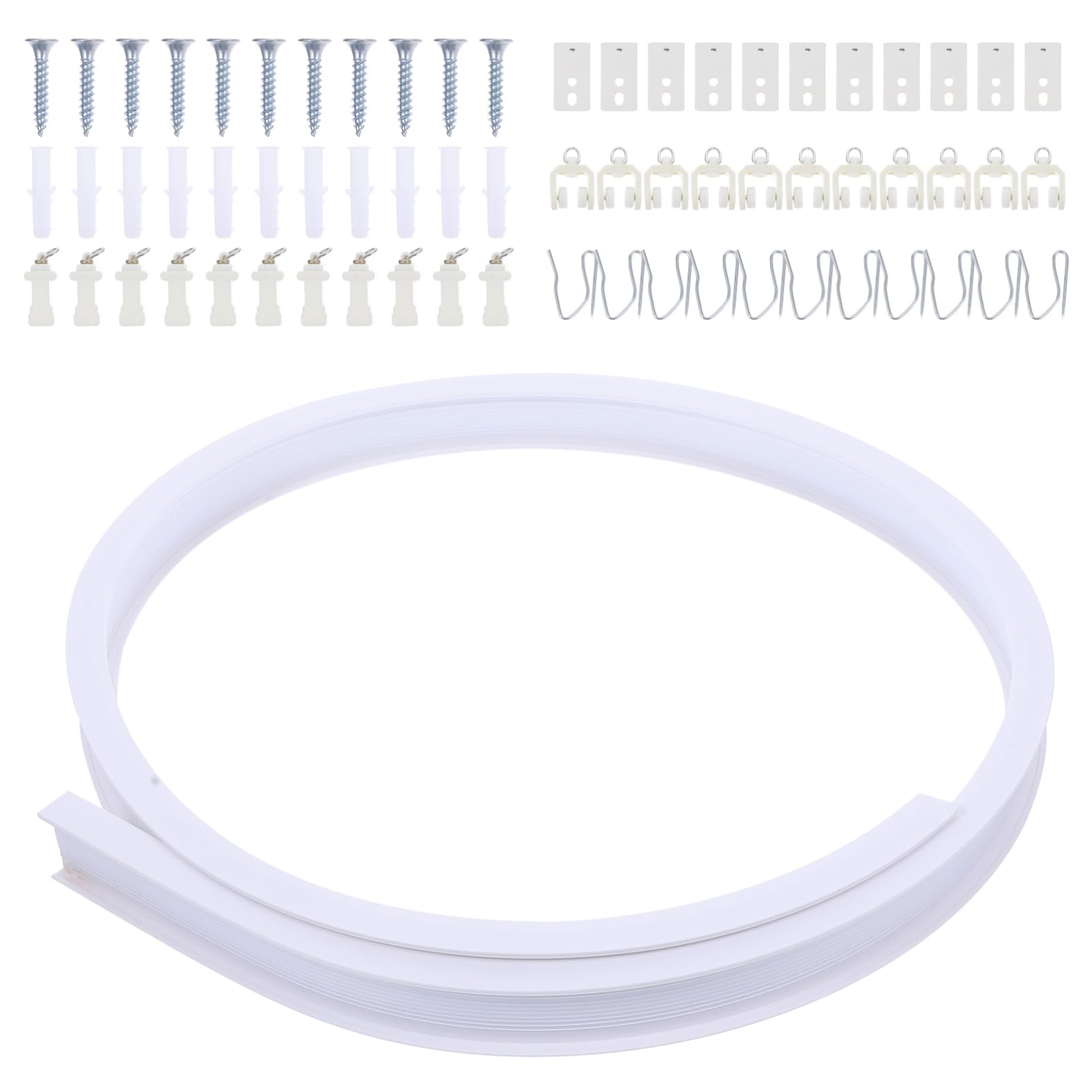 Unomor 1Set Bendable Ceiling Curtain Track Kit Flexible Curtain Rails for Easy Installation Lightweight and for Narrow Windows and Dividers