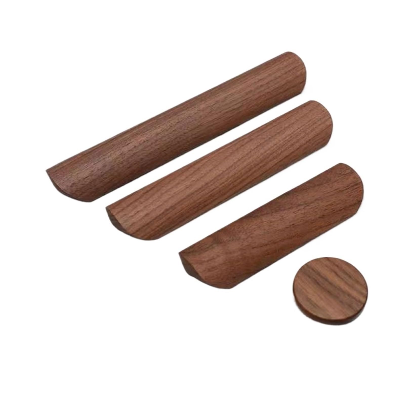 Boutons porte en bois noyer 192mm pour remplacer vos poignées de placard usées