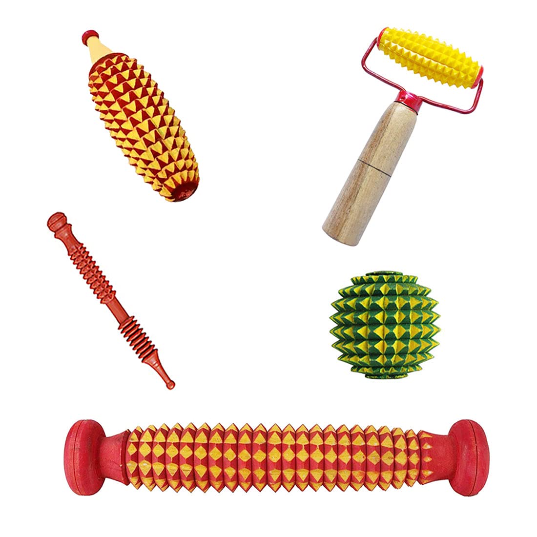 Acupressure Su-jok Items Set (Wooden) (Natural Care) For Stress and Pain Relief