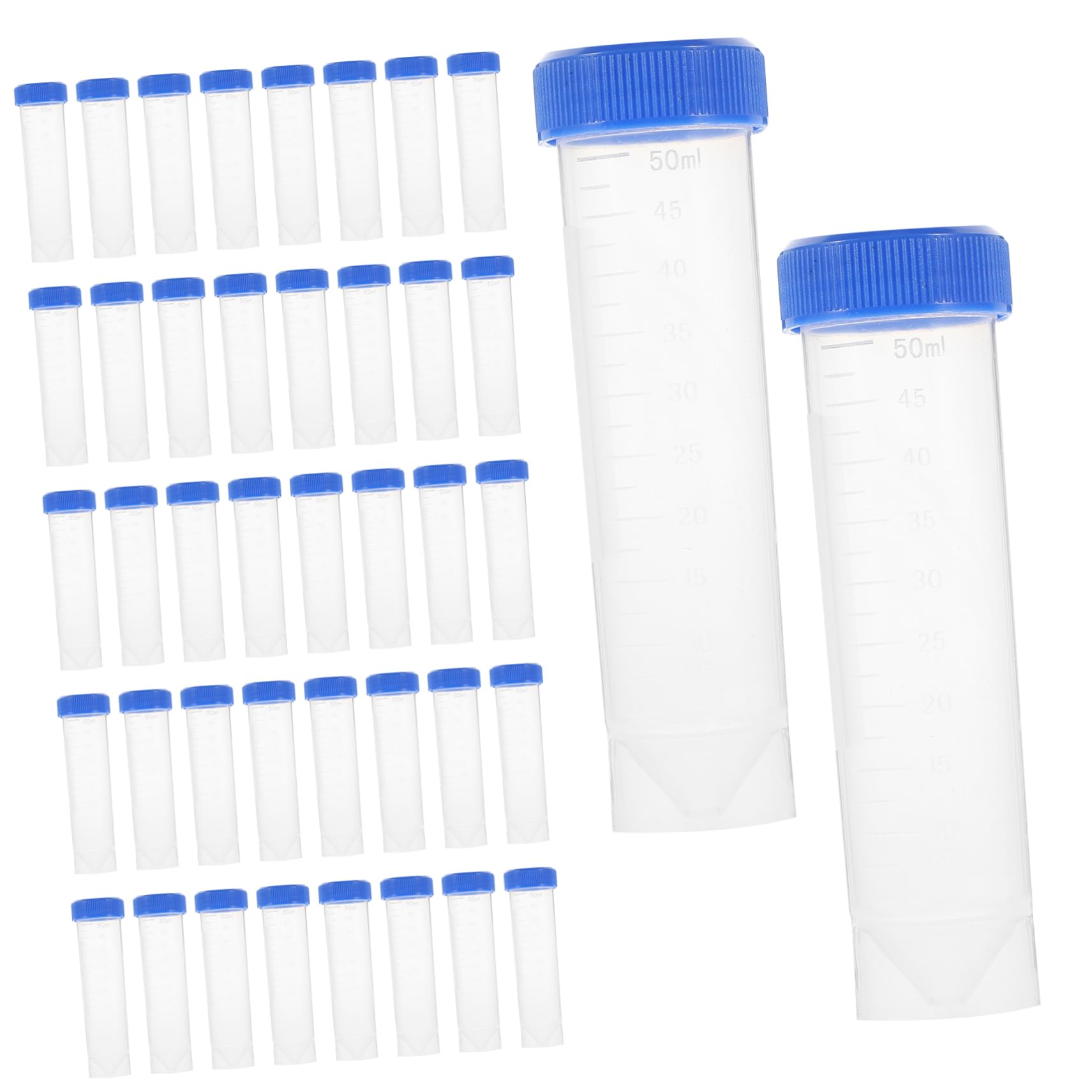 CHILDWEET Provette da Centrifuga da Laboratorio 50ml in Pp con Tappo a Vite 50 Pezzi Fondo Piatto Resistenti e Facili da Trasportare per Analisi Scientifiche