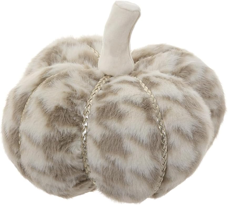 7.75" Hx7.75 W Houndstooth Pattern Artificial Pumpkin -Gray/Beige (Pack of 6)