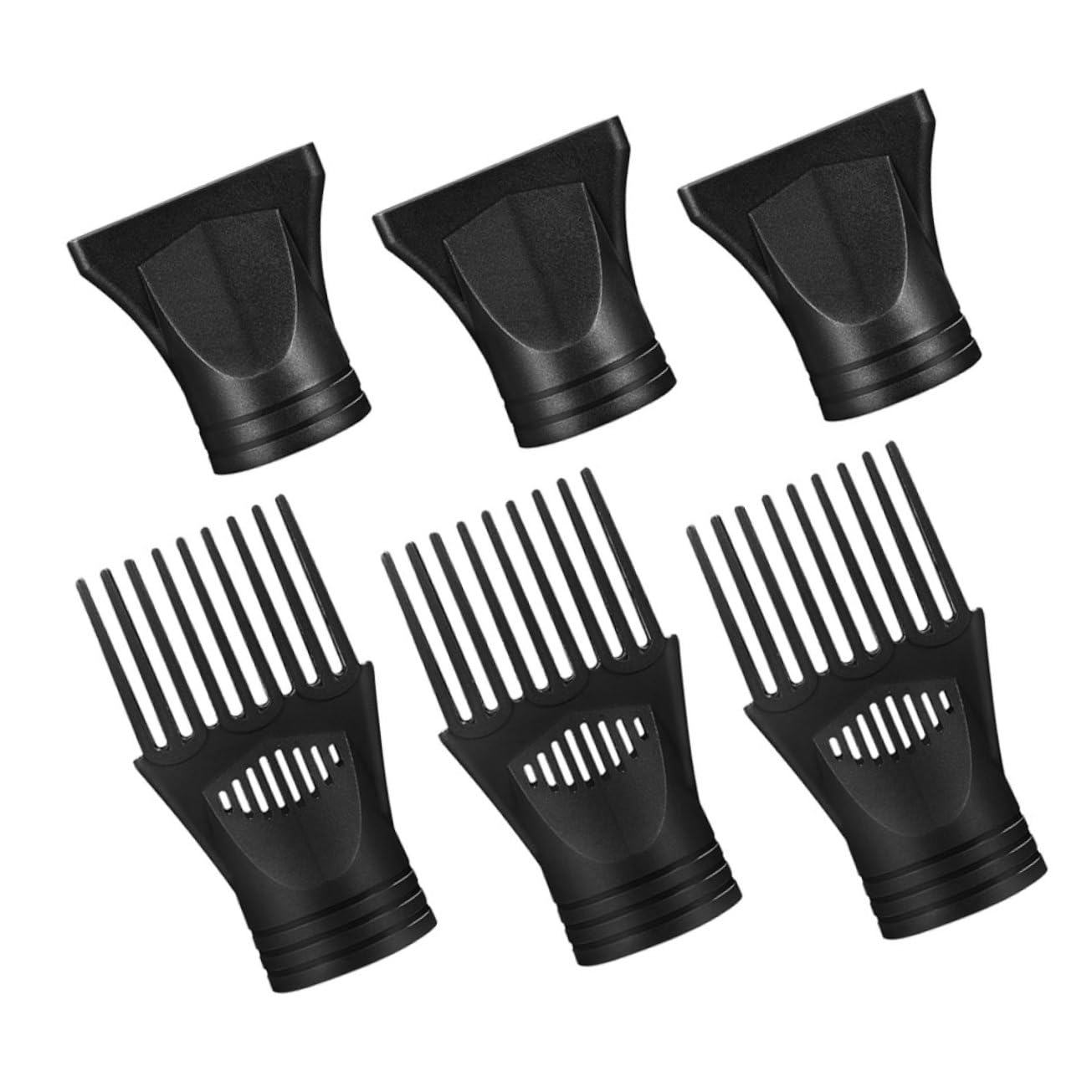 VICASKY 5 Sätze Haartrocknerzubehör Universal- Diffusor Haartrockner Tipp Schlag Entspannungsbürste Fonds haarföhn Friseurwerkzeug Aufsatz für Haartrockner Nylon Schwarz