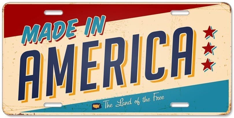 Placa de matrícula fabricada en Estados Unidos TIN Art Vintage