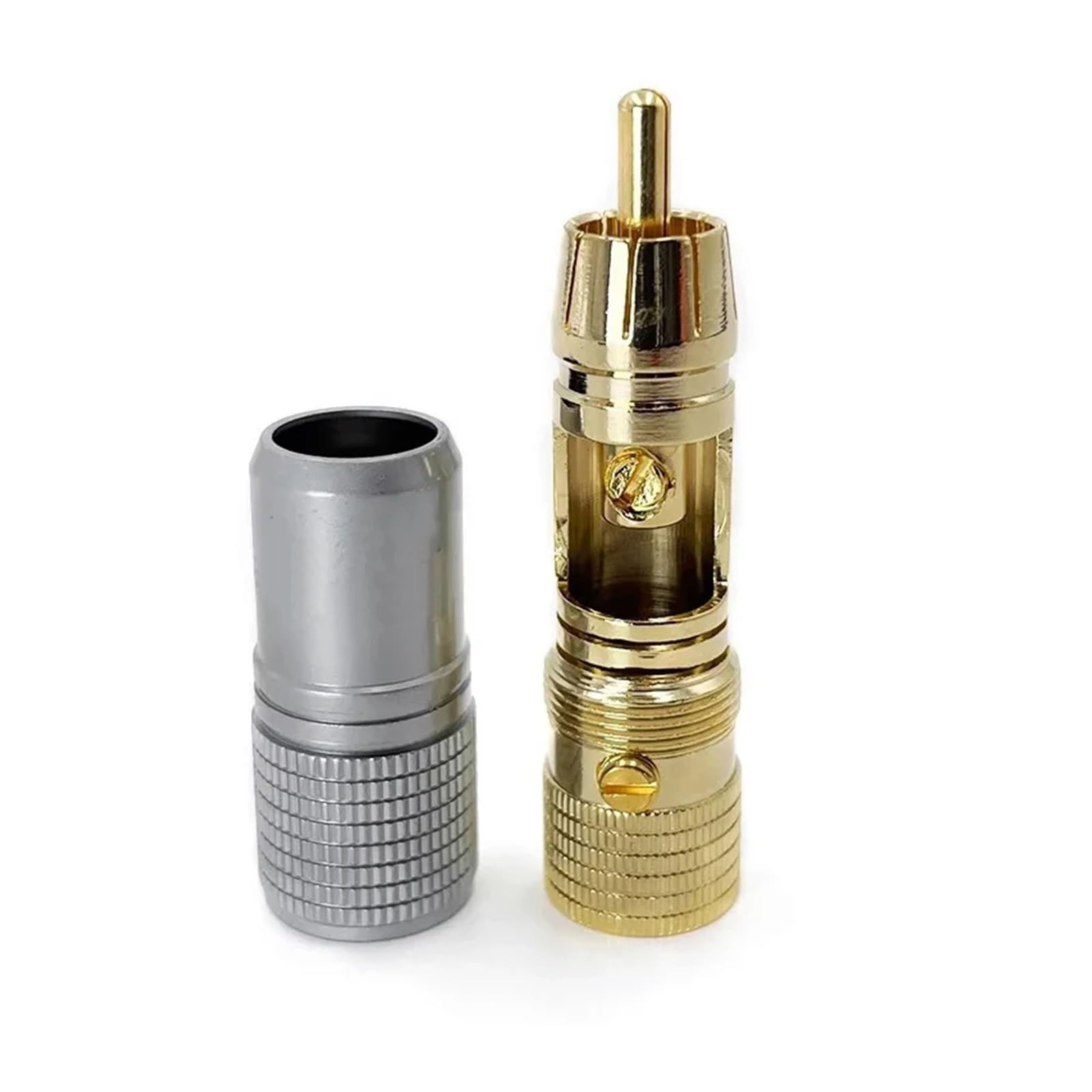 2/4/8/16 pièces Hifi RCA prise verrouillage connecteur Coaxial sans soudure 10mm adaptateur de câble Audio plaqué or ESSEIEIE(Black,4PCS)