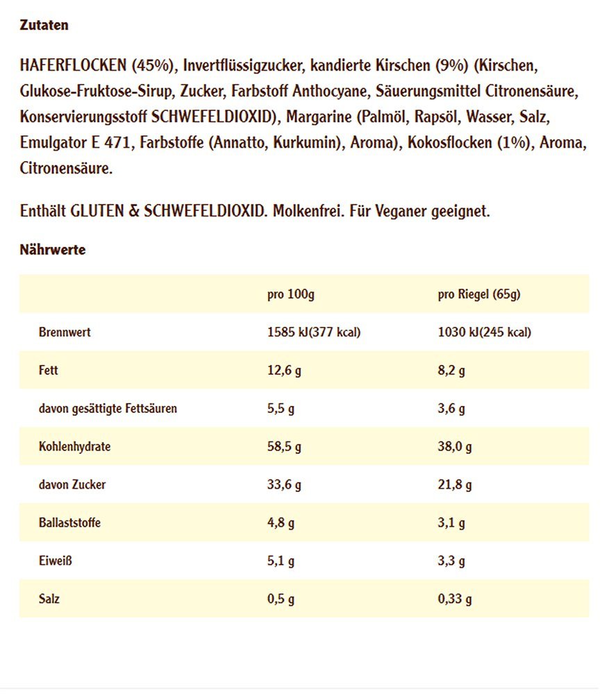 Davina Kohlenhydrat Riegel Oat Snack Riegel, 30 Riegel á 65 g, Karamell-Kokos-Creme