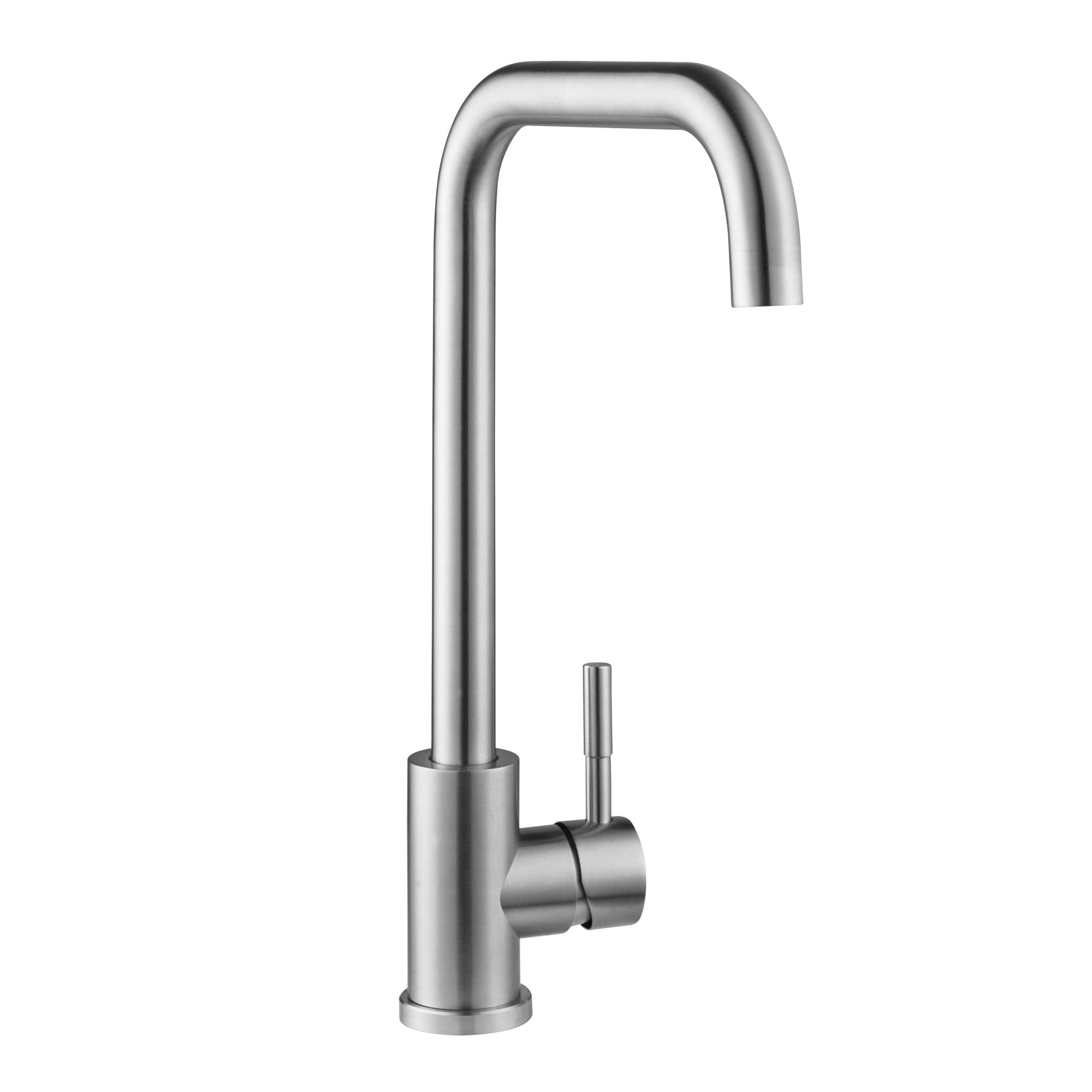 Deva Verto Mono Mixer Kitchen Tap, High Arc Monobloc Kitchen Sink Mixer Tap, 360° Swivel Single Lever Silver Mono Sink Mixer