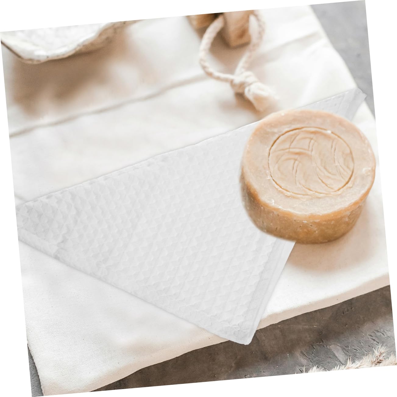 12piezas Toallas De Algodón Absorbentes para Rostro De Paños Faciales Cuadrados Desmaquillado y Limpieza Diaria