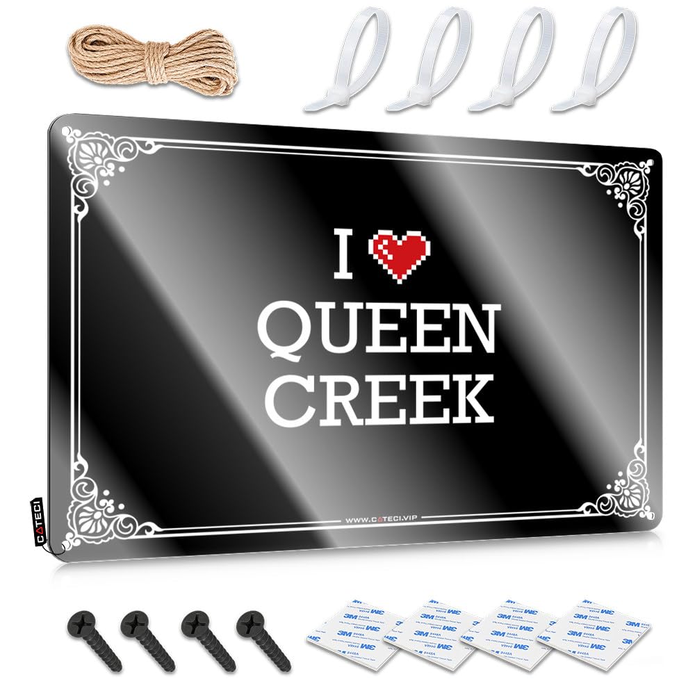 Fzfn Boys Colour Funky Bar Cool Wall Decor - I Love Queen Creek Nice Rustic Wall Hanging(30X40cm)