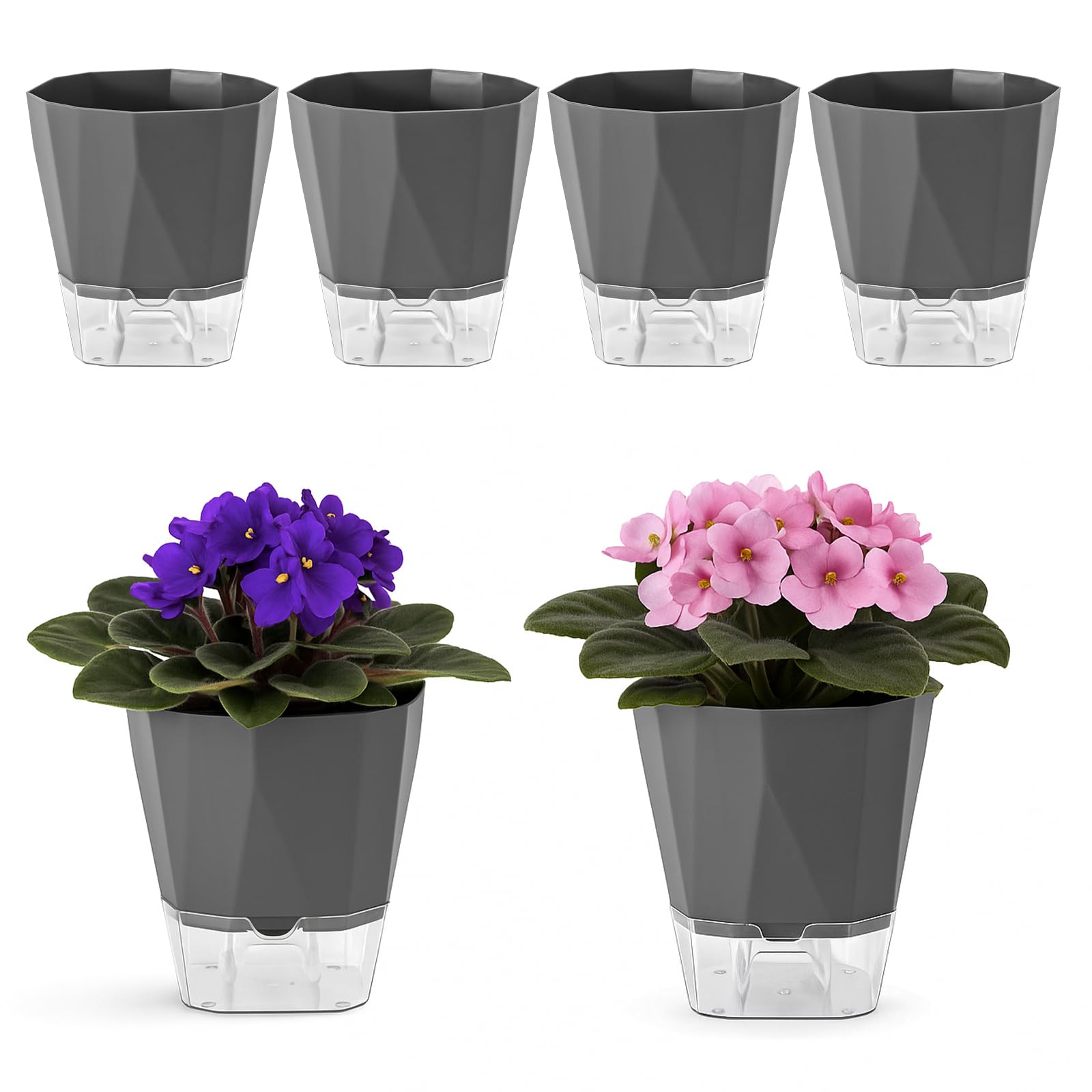 Planterhoma 6 Pack Self Watering Pots