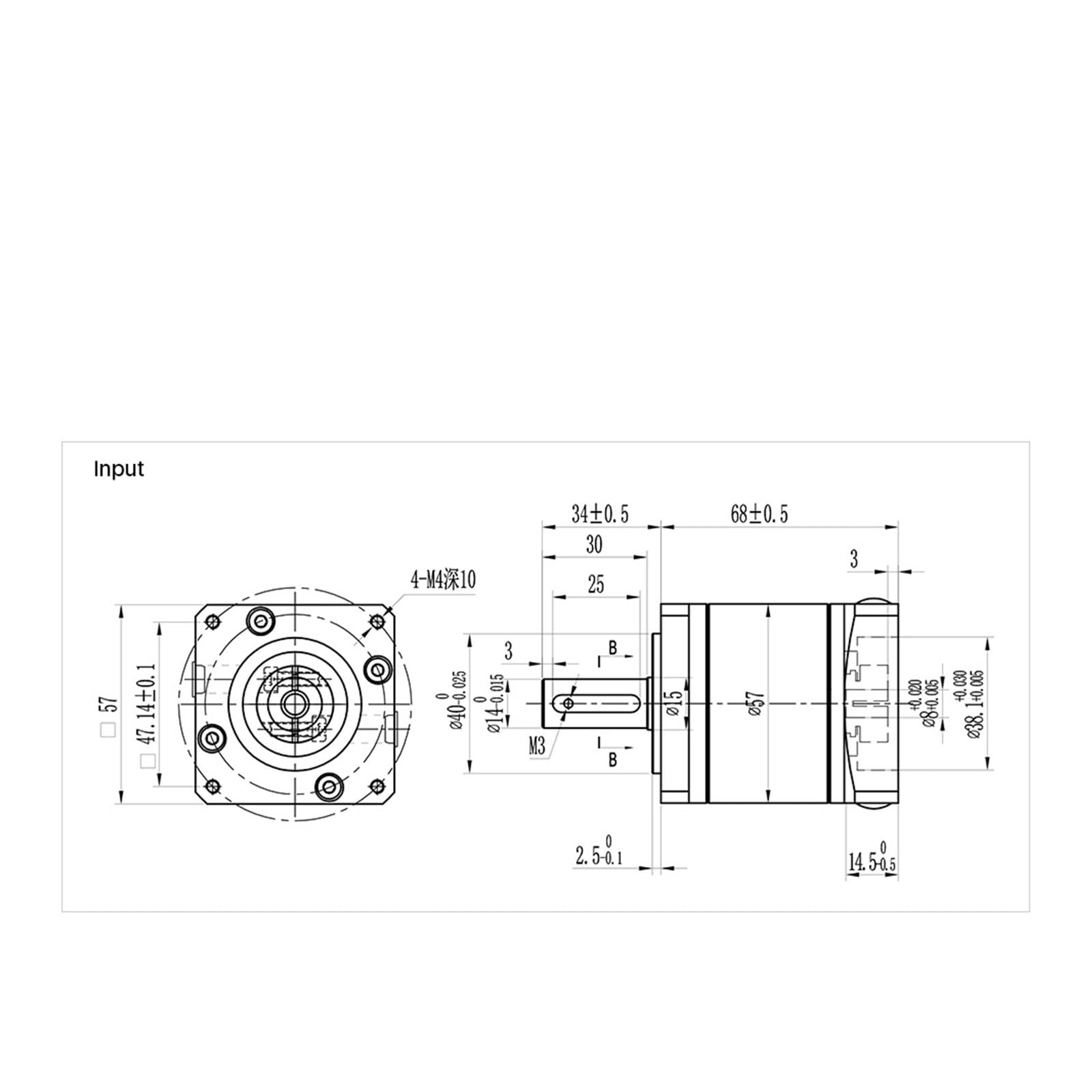 Réducteur de Moteur à Engrenages planétaires Réducteur de Vitesse de Moteur à engrenage planétaire de Rapport 50:1 avec entrée de 8 mm for Moteur Pas à Pas