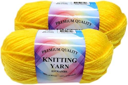 Miniatura 1 de Estambre acrílico prémium, sin enganches, 4 capas para tejer, para proyectos de ganchillo y manualidades (2 unidades)