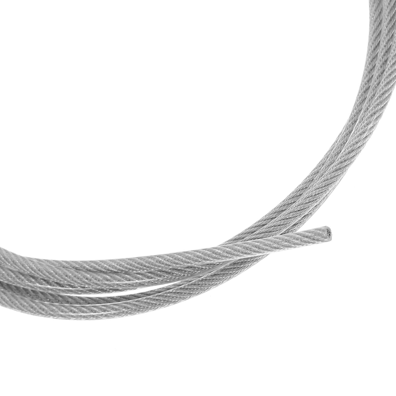 STOBAZA Cuerda para Red y Aro de Baloncesto, Cable de Acero Duradero en 2 Piezas, Accesorio de Fijación para Encordado en Canchas de Entrenamiento y Uso Exterior