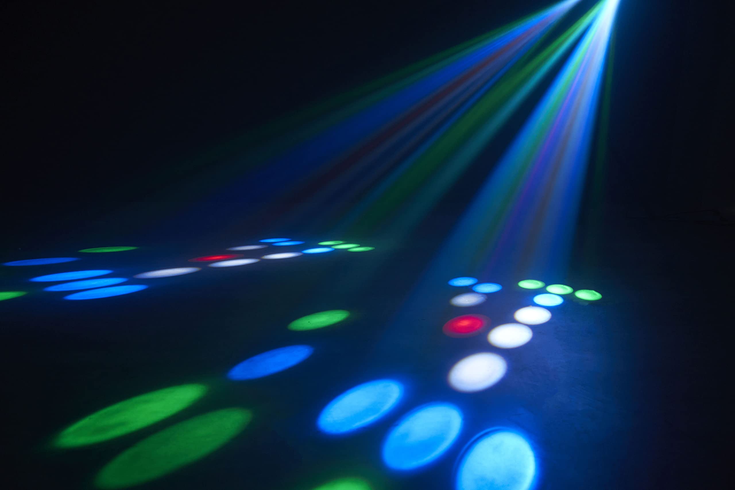 Lenco LFM-110 Dual Matrix RGB Partylicht - mit Nebelmaschine - integrierte Lichtshowprogramme - 1 Liter Fassungsvermögen für Nebelflüssigkeit - Nebel-Timer - schwarz