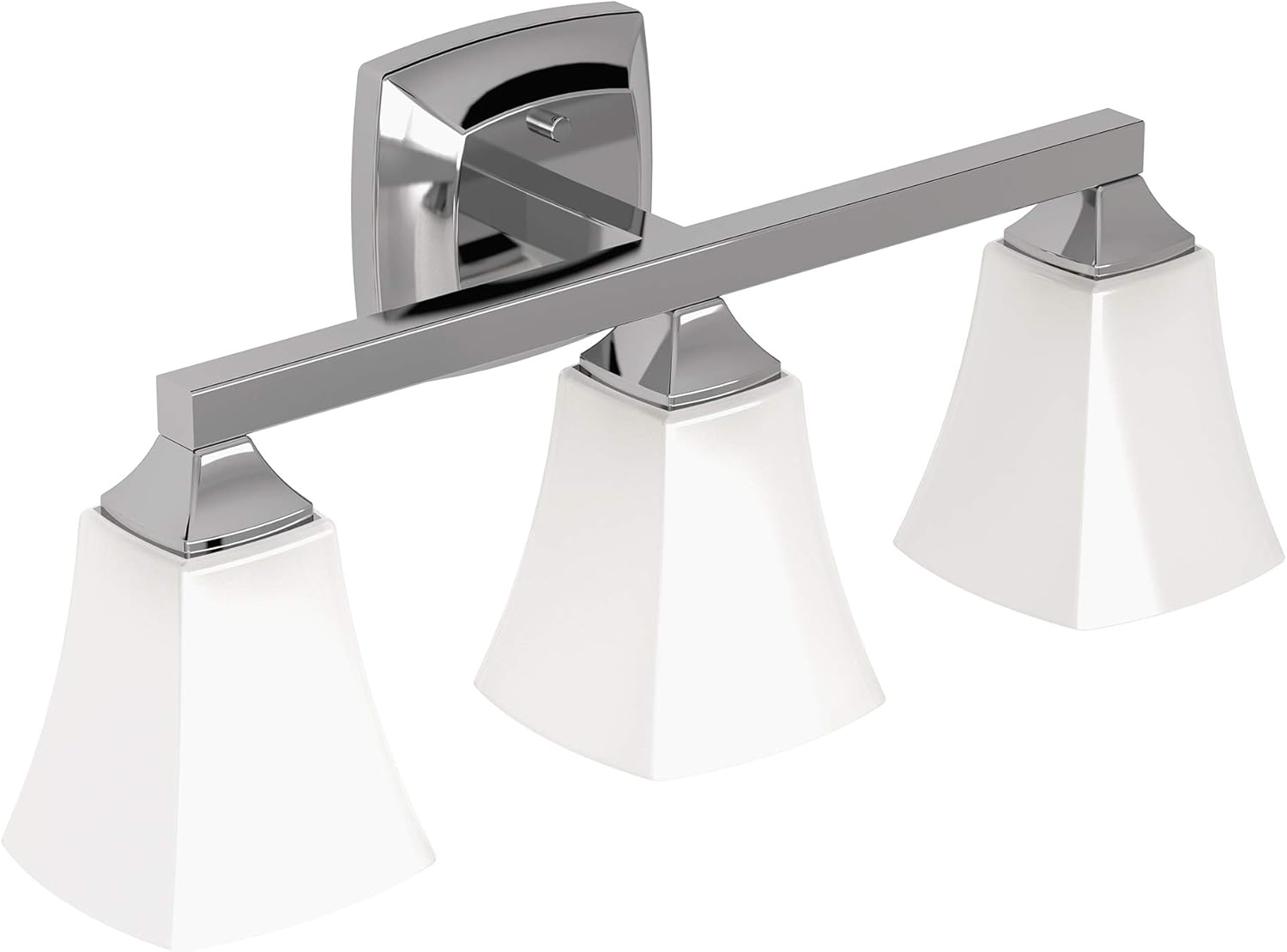 Limited Discount Moen YB5163CH Voss 3-Light Dual-Mount Bath Bathroom Vanity Fixture with Frosted Glass, Chrome