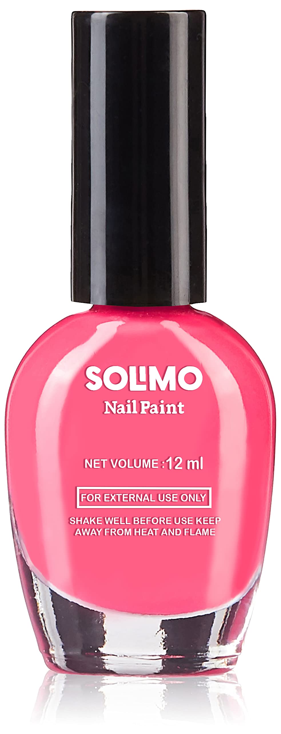 Amazon Brand - Solimo Dark Pink Nail Polish, Toxin-Free, Quick Drying, Glossy Finish, 12 ml