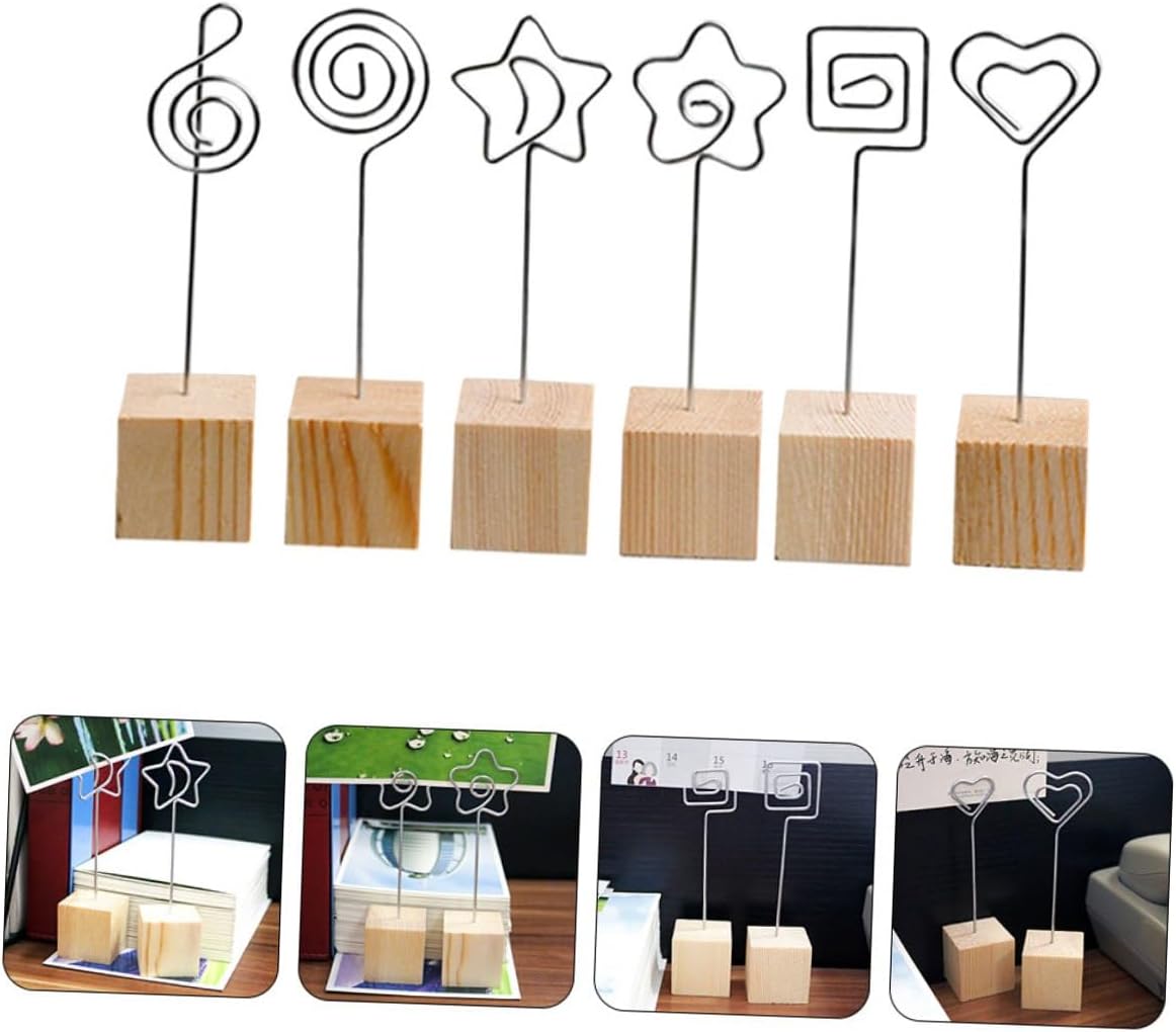 Holibanna 6pcs Creative Desktop Photo Clips Memo Holders for Notes Cards and Party Displays Stylish and Stable Design for Safe Use